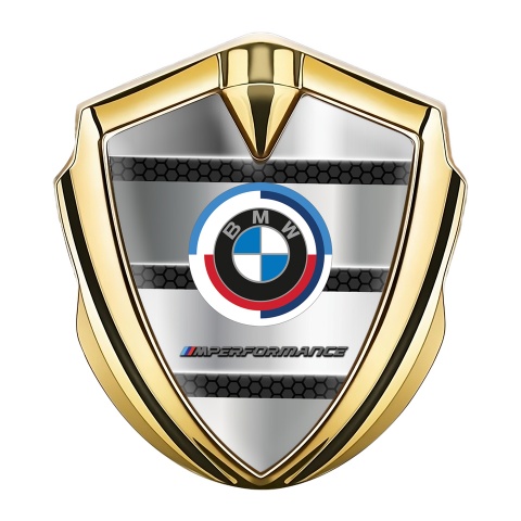 BMW Self Adhesive Bodyside Emblem Gold Hex Plates M Performance