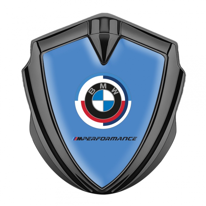 BMW Bodyside Domed Emblem Graphite Light Blue Base M Performance