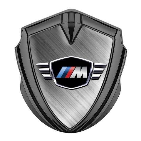 BMW M Power Fender Metal Domed Emblem Graphite Winged Logo Edition
