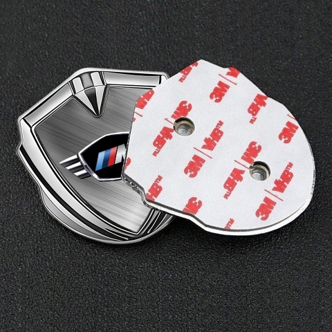 BMW M Power Fender Metal Domed Emblem Silver Winged Logo Edition