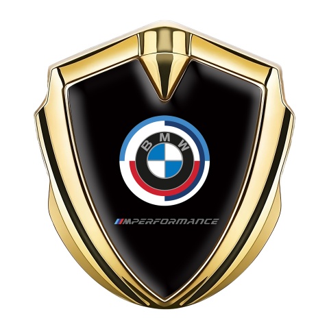 BMW Trunk Emblem Badge Gold Black Base M Performance Edition