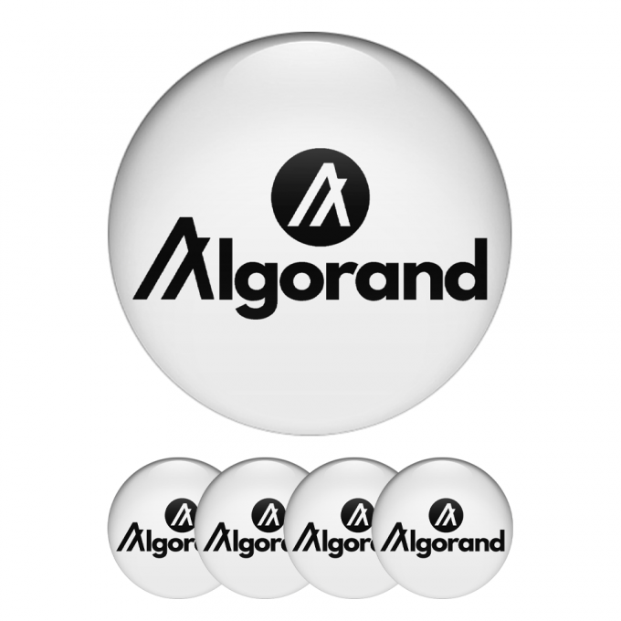 Algo Algorand Crypto Domed Stickers White