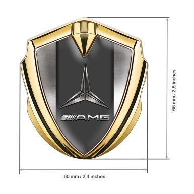 Mercedes AMG Fender Emblem Domed Badge Gold Metal Surface Design