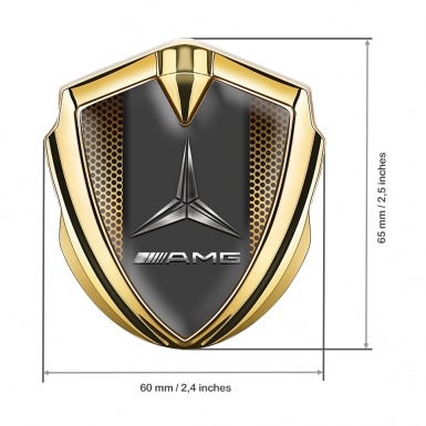 Mercedes AMG Bodyside Badge Self Adhesive Gold Copper Grate Effect
