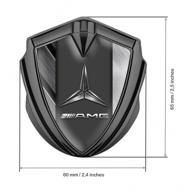 Mercedes AMG Trunk Emblem Badge Graphite Hex Base Brushed Alloy Edition
