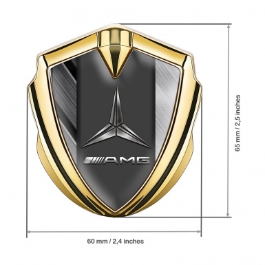 Mercedes AMG Trunk Emblem Badge Gold Hex Base Brushed Alloy Edition