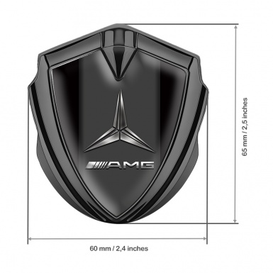 Mercedes AMG Trunk Metal Emblem Badge Graphite Black Base Metallic Symbol