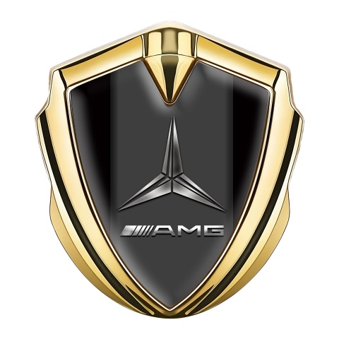 Mercedes AMG Trunk Metal Emblem Badge Gold Black Base Metallic Symbol
