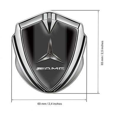 Mercedes AMG Trunk Metal Emblem Badge Silver Black Base Metallic Symbol