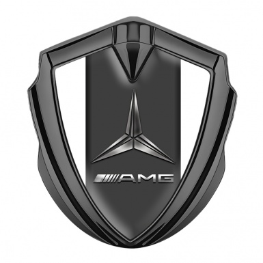 Mercedes AMG Self Adhesive Bodyside Emblem Graphite White Base Metallic Logo
