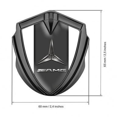 Mercedes AMG Self Adhesive Bodyside Emblem Graphite White Base Metallic Logo