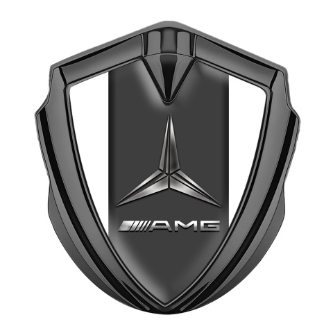 Mercedes AMG Self Adhesive Bodyside Emblem Graphite White Base Metallic Logo