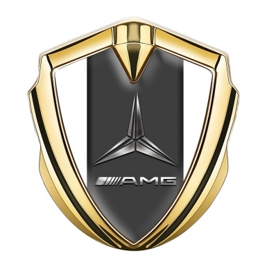 Mercedes AMG Self Adhesive Bodyside Emblem Gold White Base Metallic Logo