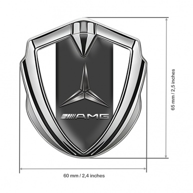 Mercedes AMG Self Adhesive Bodyside Emblem Silver White Base Metallic Logo
