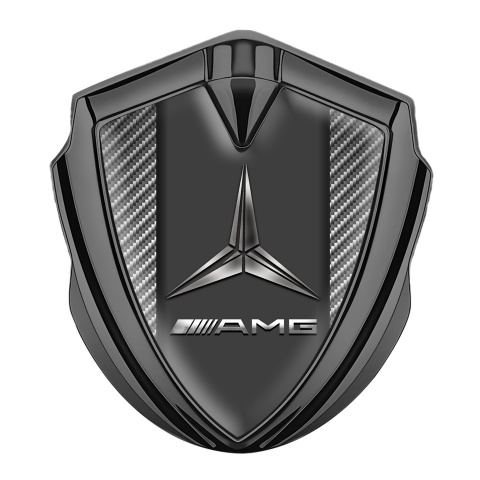 Mercedes AMG Bodyside Domed Emblem Graphite Carbon Light Metallic Logo