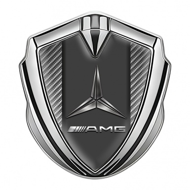 Mercedes AMG Bodyside Domed Emblem Silver Carbon Light Metallic Logo