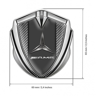 Mercedes AMG Bodyside Domed Emblem Silver Carbon Light Metallic Logo