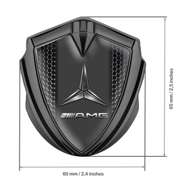 Mercedes AMG Bodyside Badge Self Adhesive Graphite Dark Hexagon Base