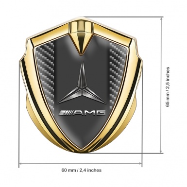 Mercedes AMG Trunk Domed Emblem Badge Gold Dark Carbon Metallic Logo