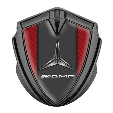 Mercedes AMG Self Adhesive Bodyside Emblem Graphite Red Carbon Version