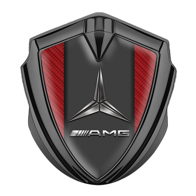 Mercedes AMG Self Adhesive Bodyside Emblem Graphite Red Carbon Version