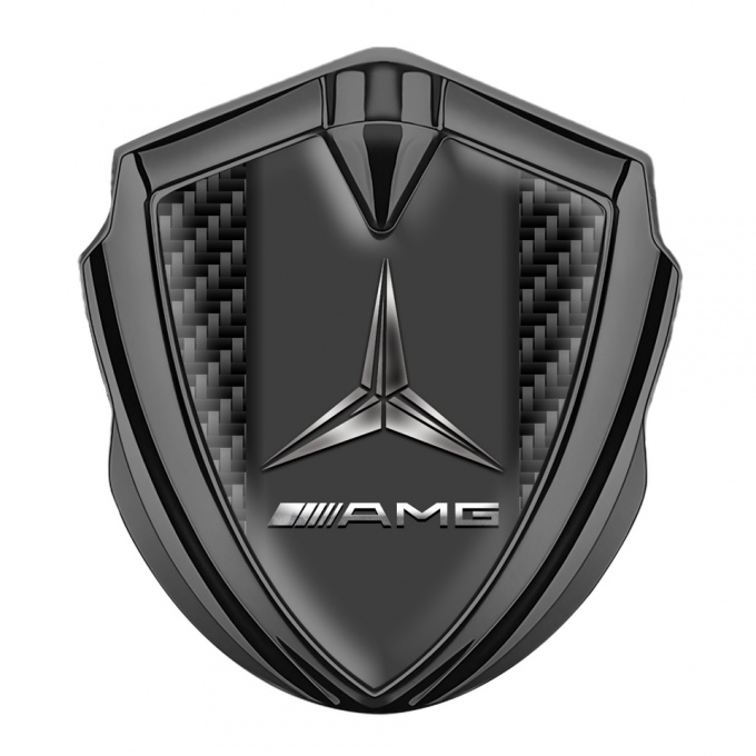 Mercedes AMG Metal Emblem Self Adhesive Graphite Dark Carbon Version