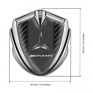 Mercedes AMG Metal Emblem Self Adhesive Silver Dark Carbon Version