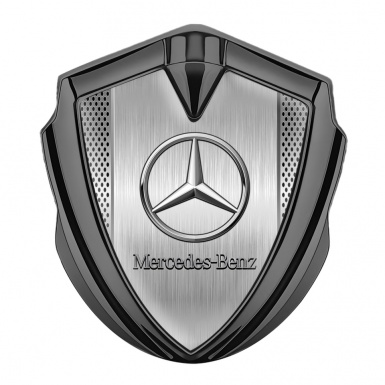 Mercedes Benz Bodyside Domed Emblem Graphite Brushed Alloy Plate Design