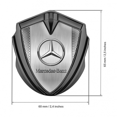 Mercedes Benz Bodyside Domed Emblem Graphite Brushed Alloy Plate Design