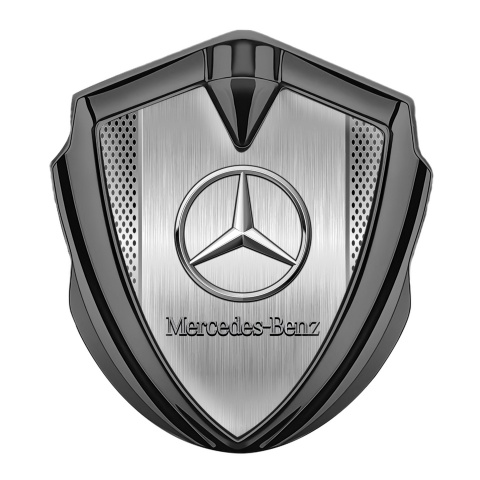 Mercedes Benz Bodyside Domed Emblem Graphite Brushed Alloy Plate Design