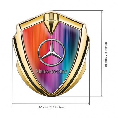 Mercedes Benz Bodyside Badge Self Adhesive Gold Color Gradient Base