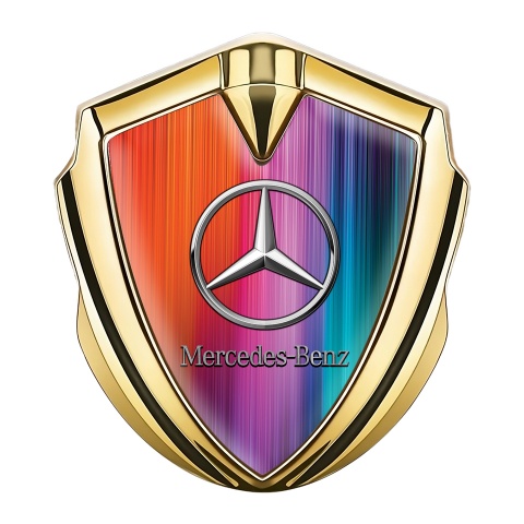 Mercedes Benz Bodyside Badge Self Adhesive Gold Color Gradient Base