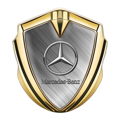 Mercedes Benz Tuning Emblem Self Adhesive Gold Brushed Metal Version