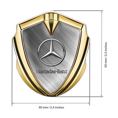 Mercedes Benz Tuning Emblem Self Adhesive Gold Brushed Metal Version