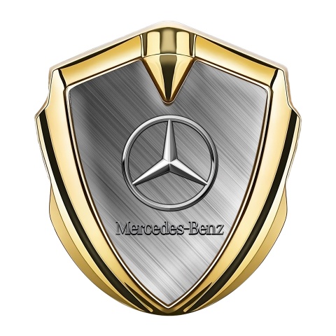 Mercedes Benz Tuning Emblem Self Adhesive Gold Brushed Metal Version