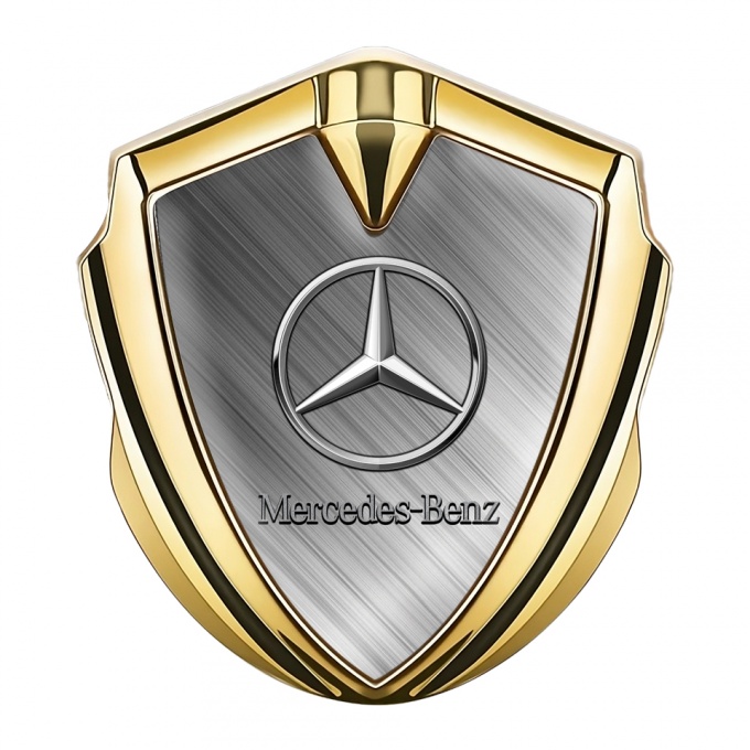 Mercedes Benz Tuning Emblem Self Adhesive Gold Brushed Metal Version