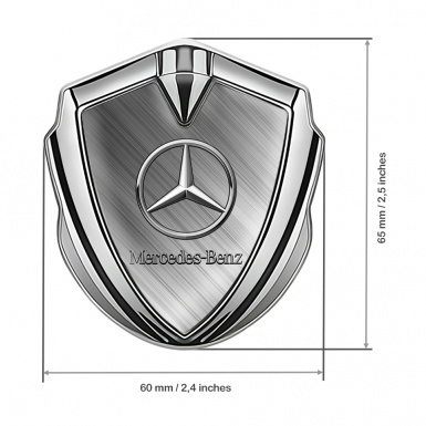 Mercedes Benz Tuning Emblem Self Adhesive Silver Brushed Metal Version