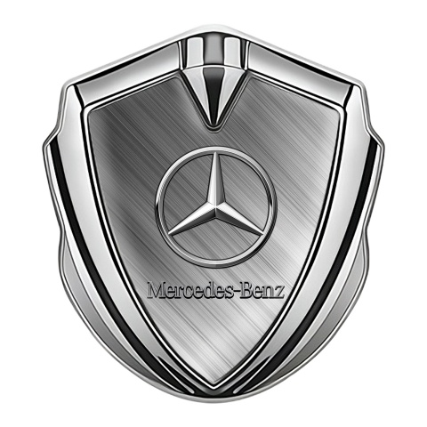 Mercedes Benz Tuning Emblem Self Adhesive Silver Brushed Metal Version