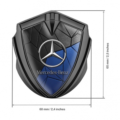 Mercedes Benz Fender Emblem Badge Graphite Black Blue Mosaic Mosaic