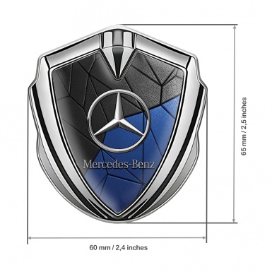 Mercedes Benz Fender Emblem Badge Silver Black Blue Mosaic Mosaic