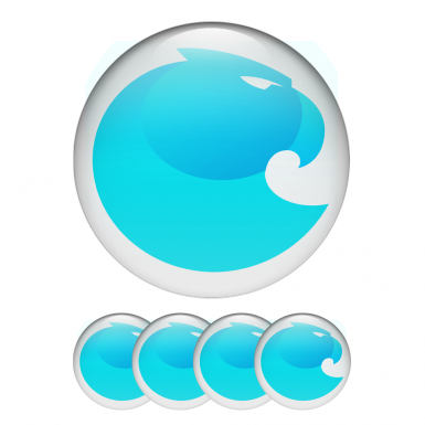 Aragon Crypto Domed Stickers White and Blue Logo
