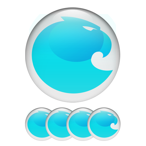 Aragon Crypto Domed Stickers White and Blue Logo