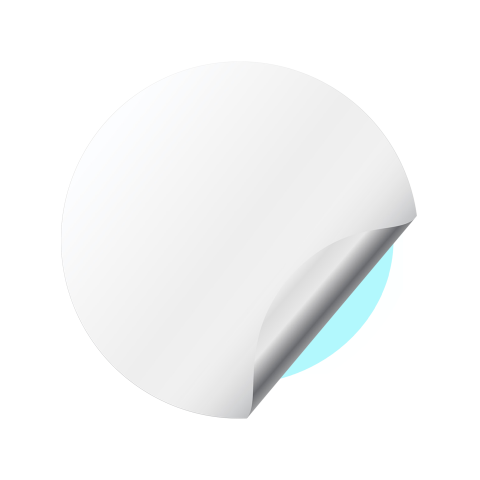 Aragon Crypto Domed Stickers White and Blue Logo