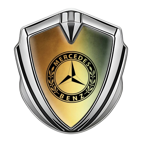 Mercedes Benz Bodyside Badge Self Adhesive Silver Copper Gradient Laurel